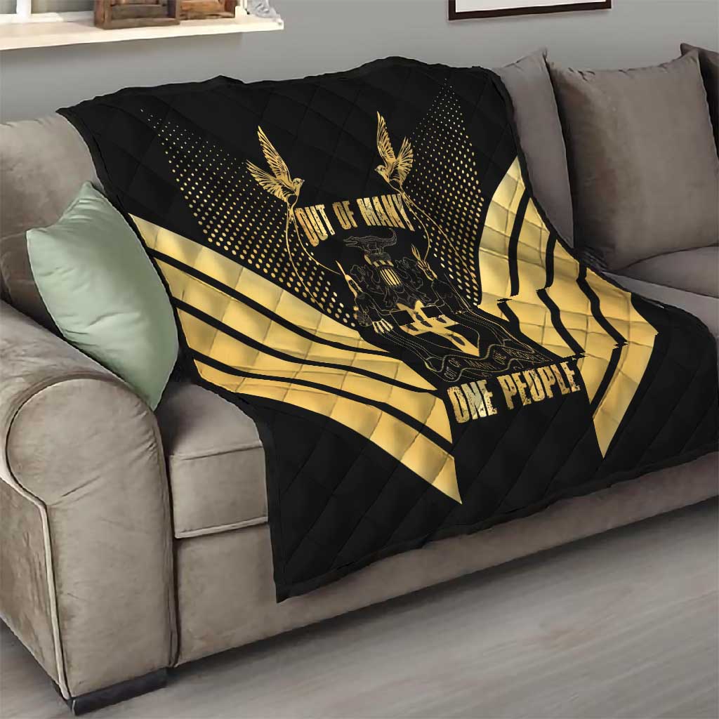 Jumieka Independence Day Quilt Out Of Many, One People Gold Color