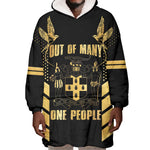 Jumieka Independence Day Wearable Blanket Hoodie Out Of Many, One People Gold Color