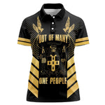 Jumieka Independence Day Women Polo Shirt Out Of Many, One People Gold Color