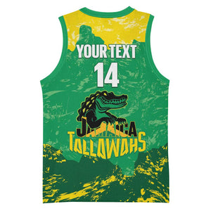 Custom Afro Jamaica Cricket Basketball Jersey Go Champions Tallawahs Grunge Style LT14