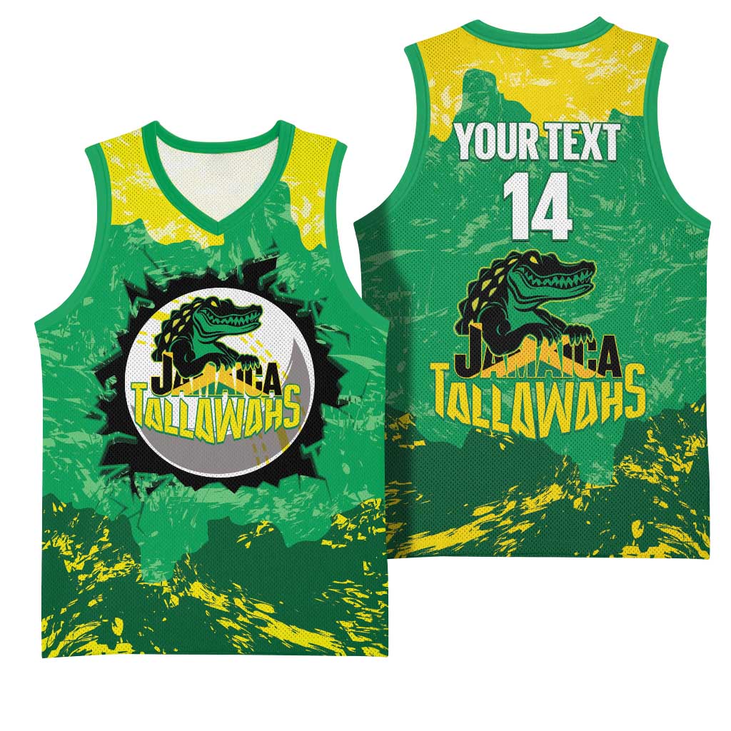 Custom Afro Jamaica Cricket Basketball Jersey Go Champions Tallawahs Grunge Style LT14