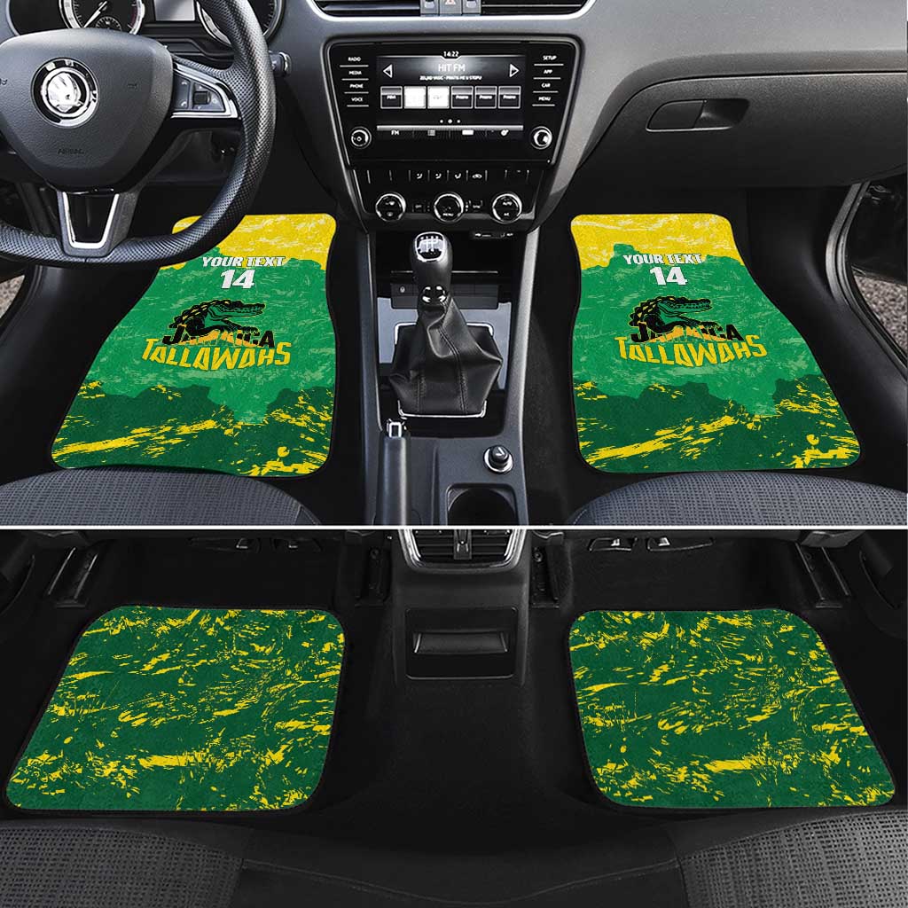 Custom Afro Jamaica Cricket Car Mats Go Champions Tallawahs Grunge Style