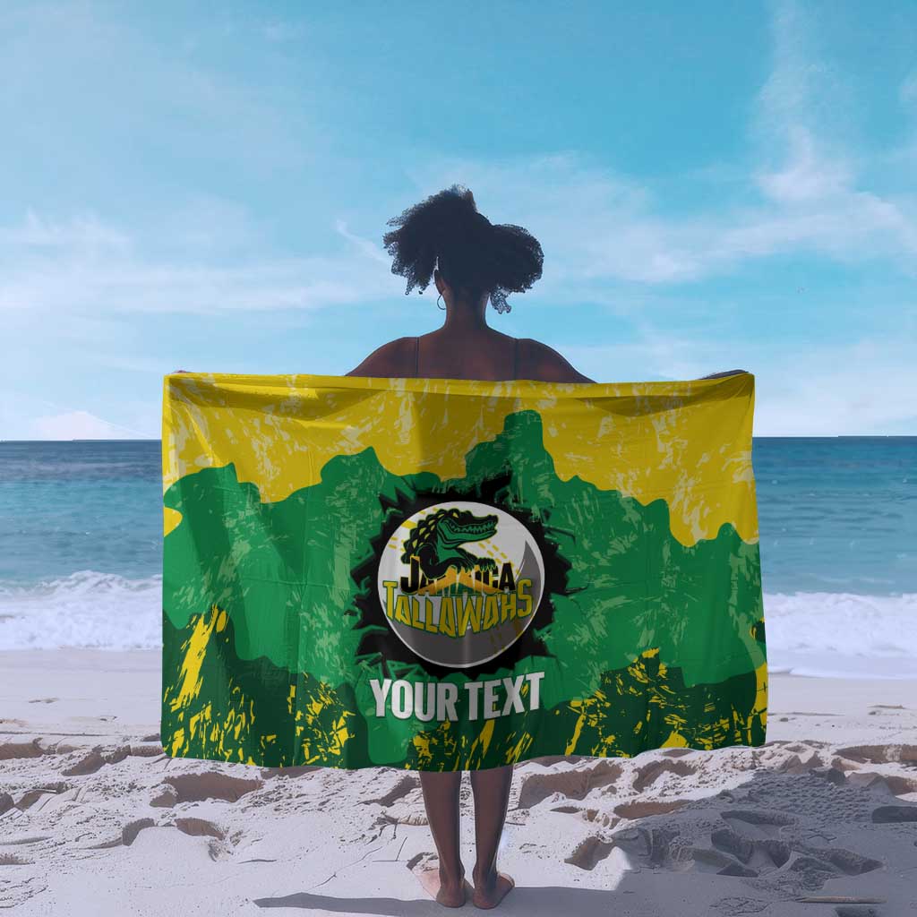 Custom Afro Jamaica Cricket Sarong Go Champions Tallawahs Grunge Style