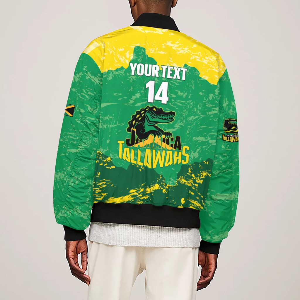 Custom Afro Jamaica Cricket Sleeve Zip Bomber Jacket Go Champions Tallawahs Grunge Style