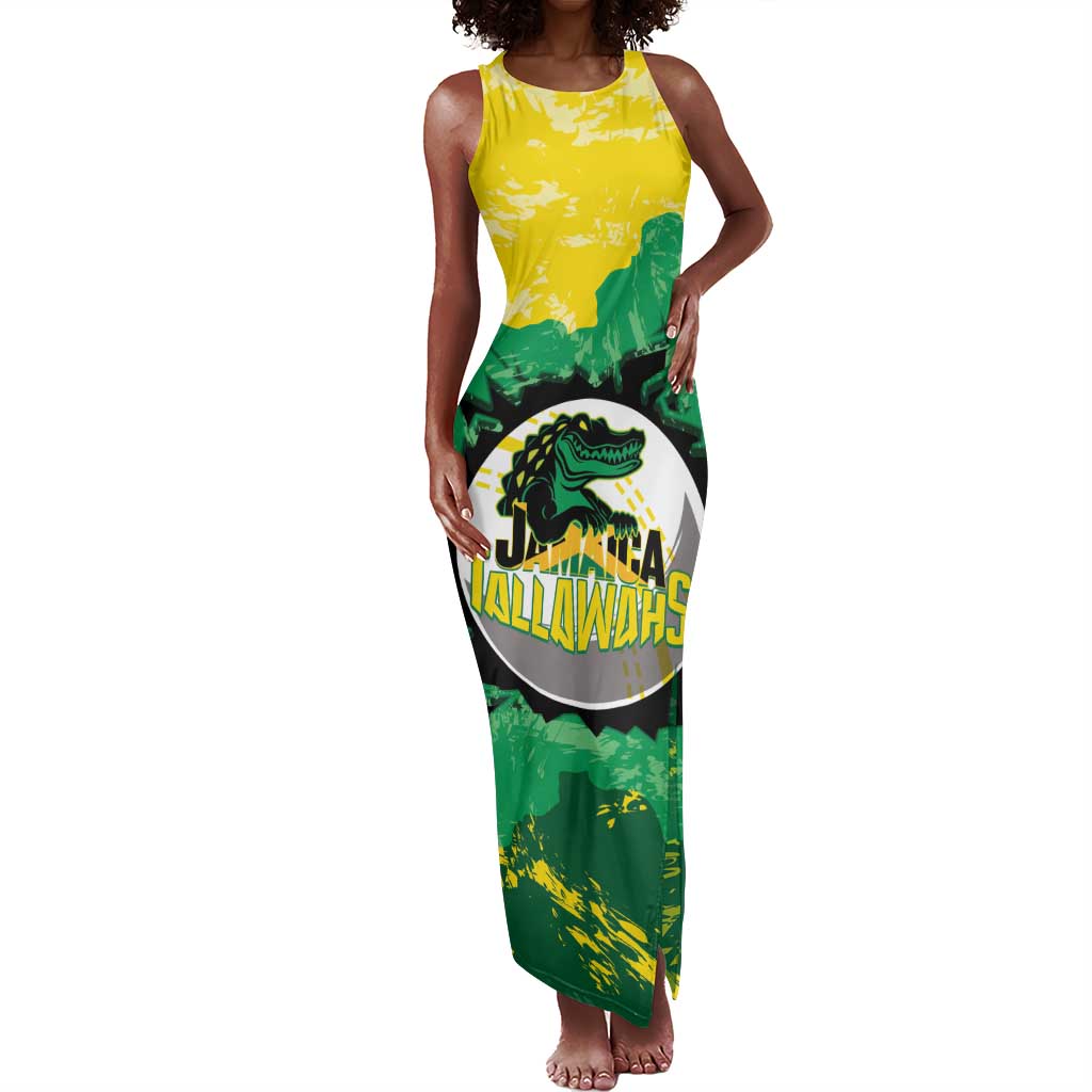 Custom Afro Jamaica Cricket Tank Maxi Dress Go Champions Tallawahs Grunge Style