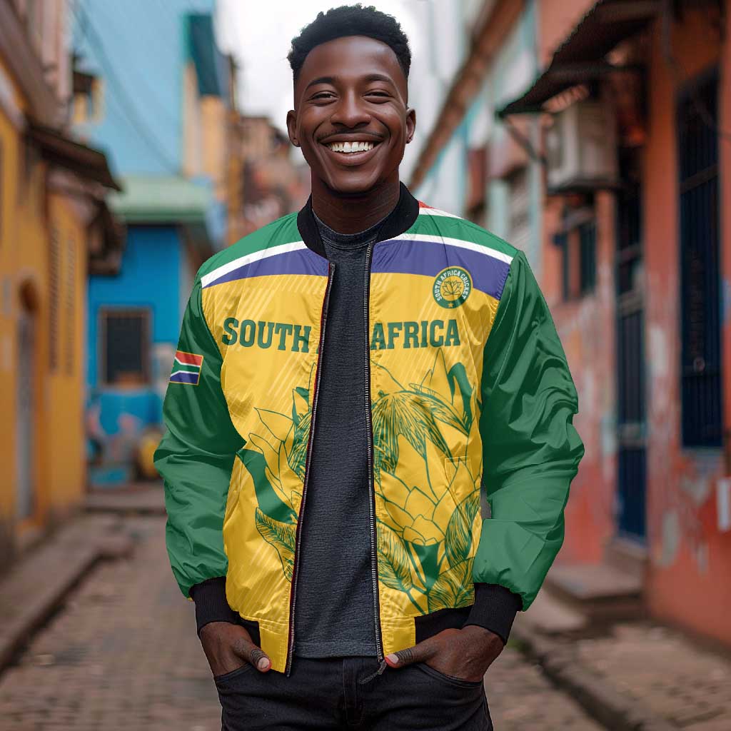 Custom South Africa Cricket Bomber Jacket Go Champions World Cup Proteas