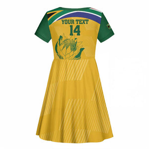 Custom South Africa Cricket Kid Short Sleeve Dress Go Champions World Cup Proteas