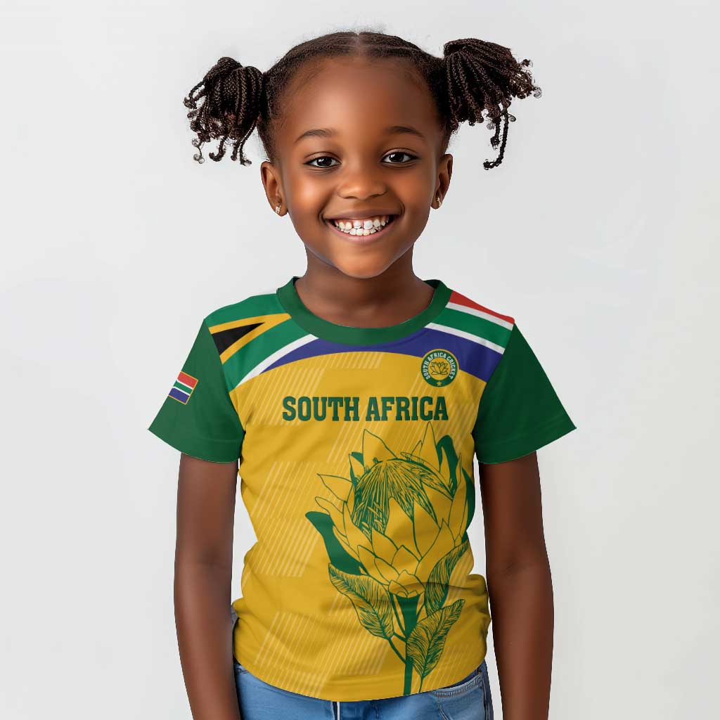 Custom South Africa Cricket Kid T shirt Go Champions World Cup Proteas