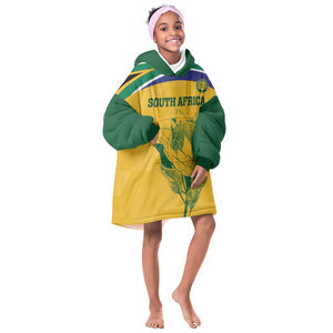 Custom South Africa Cricket KId Wearable Blanket Hoodie Go Champions World Cup Proteas