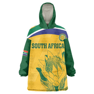 Custom South Africa Cricket KId Wearable Blanket Hoodie Go Champions World Cup Proteas