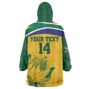 Custom South Africa Cricket KId Wearable Blanket Hoodie Go Champions World Cup Proteas