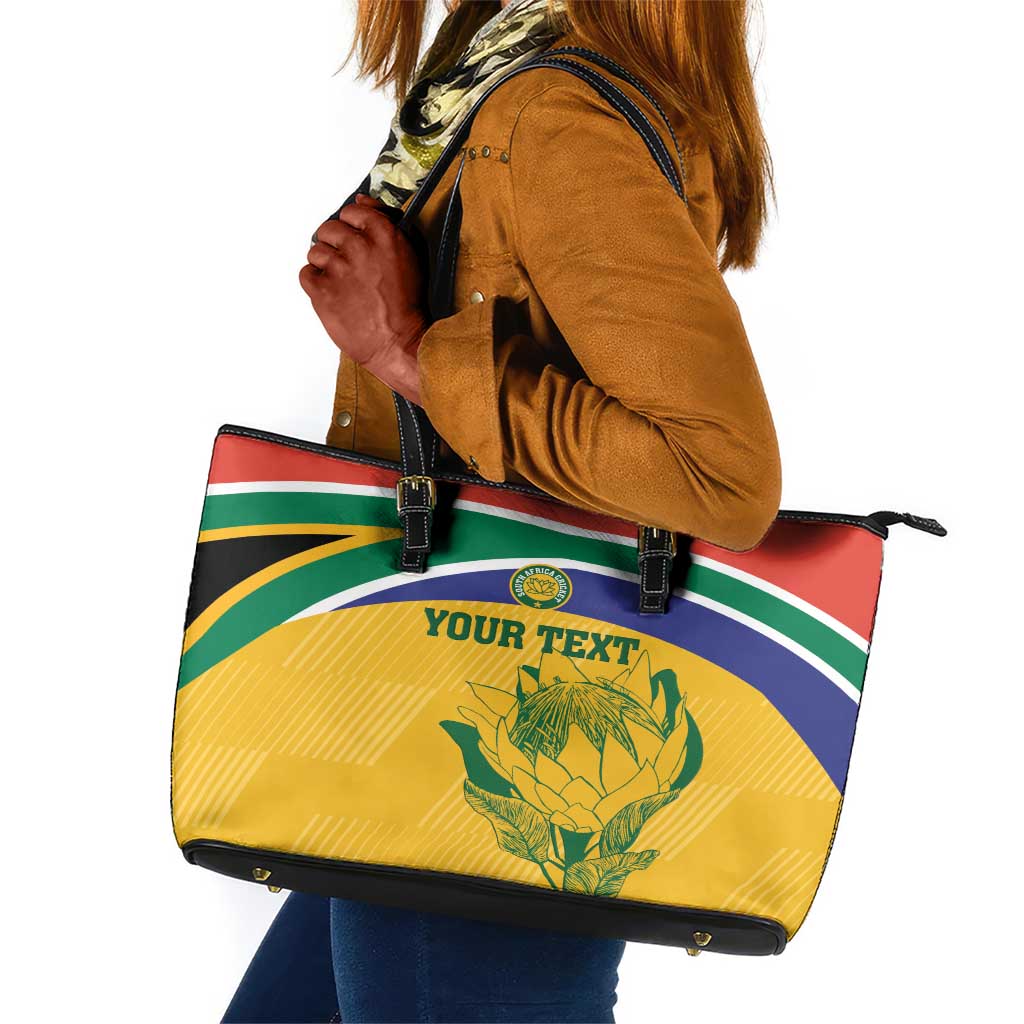 Custom South Africa Cricket Leather Tote Bag Go Champions World Cup Proteas