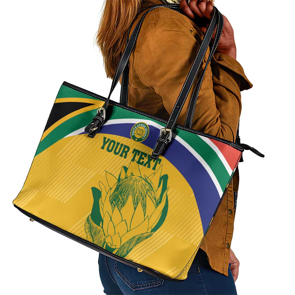Custom South Africa Cricket Leather Tote Bag Go Champions World Cup Proteas