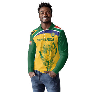 Custom South Africa Cricket Long Sleeve Polo Shirt Go Champions World Cup Proteas