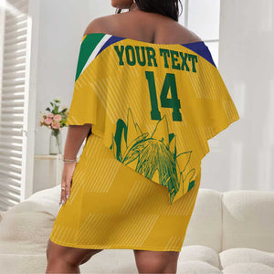 Custom South Africa Cricket Off Shoulder Short Dress Go Champions World Cup Proteas LT14