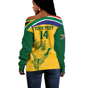 Custom South Africa Cricket Off Shoulder Sweater Go Champions World Cup Proteas