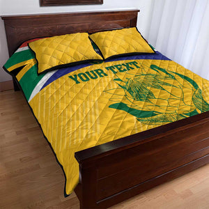 Custom South Africa Cricket Quilt Bed Set Go Champions World Cup Proteas