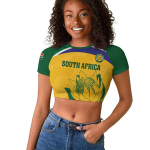 Custom South Africa Cricket Raglan Cropped T shirt Go Champions World Cup Proteas