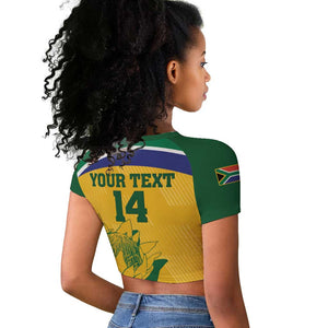 Custom South Africa Cricket Raglan Cropped T shirt Go Champions World Cup Proteas