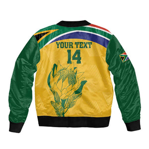 Custom South Africa Cricket Sleeve Zip Bomber Jacket Go Champions World Cup Proteas