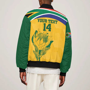 Custom South Africa Cricket Sleeve Zip Bomber Jacket Go Champions World Cup Proteas