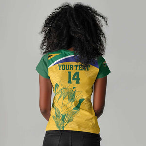 Custom South Africa Cricket Women V-Neck T-Shirt Go Champions World Cup Proteas