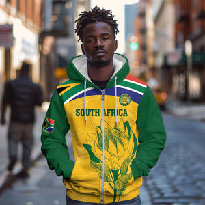 Custom South Africa Cricket Zip Hoodie Go Champions World Cup Proteas