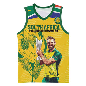 South Africa Cricket Basketball Jersey 1st Champions World Cup Proud Of Our Boys LT14