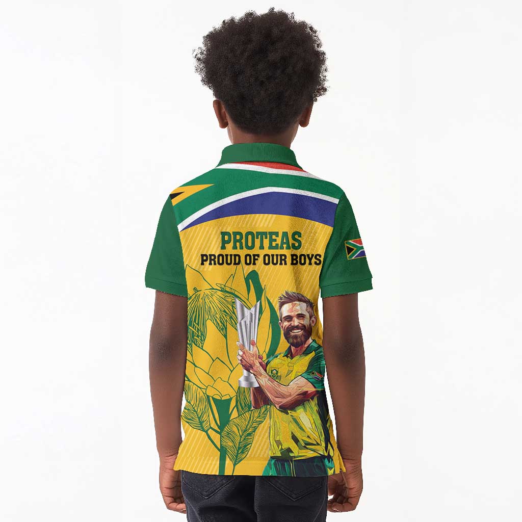 South Africa Cricket Kid Polo Shirt 1st Champions World Cup Proud Of Our Boys