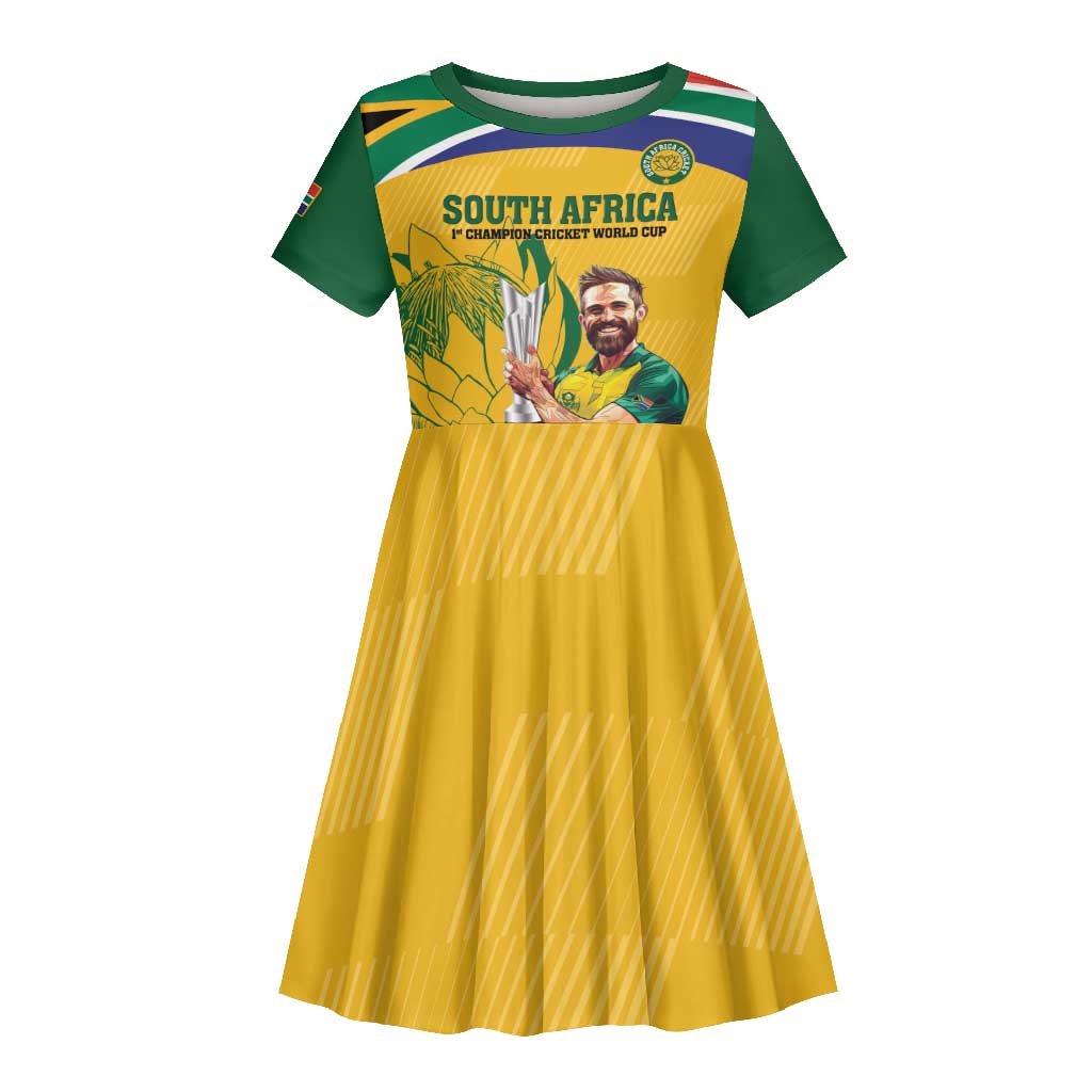 South Africa Cricket Kid Short Sleeve Dress 1st Champions World Cup Proud Of Our Boys