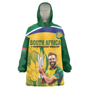 South Africa Cricket KId Wearable Blanket Hoodie 1st Champions World Cup Proud Of Our Boys