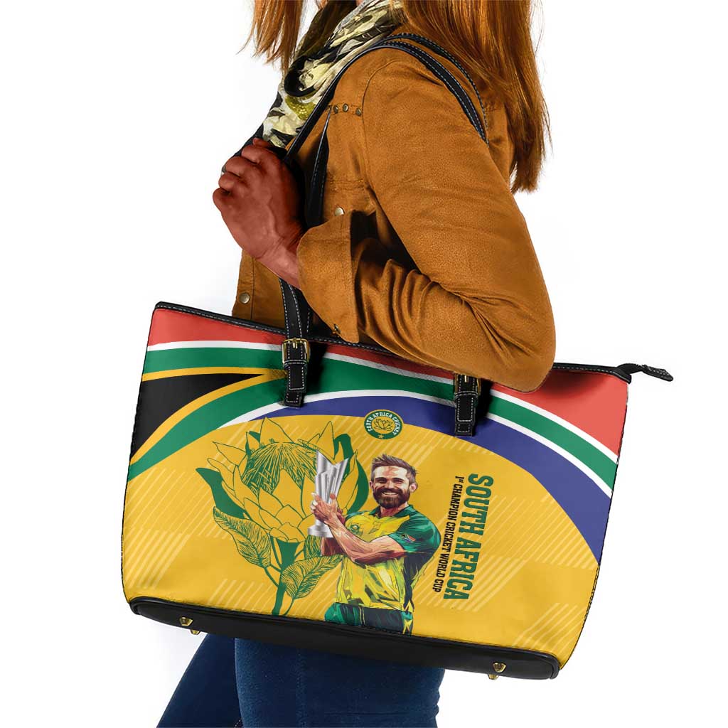 South Africa Cricket Leather Tote Bag 1st Champions World Cup Proud Of Our Boys