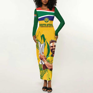 South Africa Cricket Long Sleeve Bodycon Dress 1st Champions World Cup Proud Of Our Boys