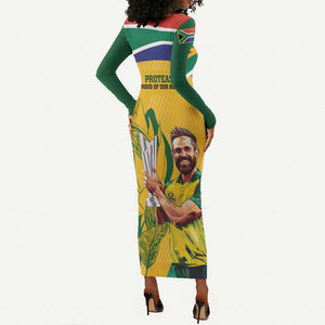 South Africa Cricket Long Sleeve Bodycon Dress 1st Champions World Cup Proud Of Our Boys