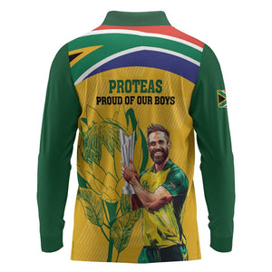 South Africa Cricket Long Sleeve Polo Shirt 1st Champions World Cup Proud Of Our Boys