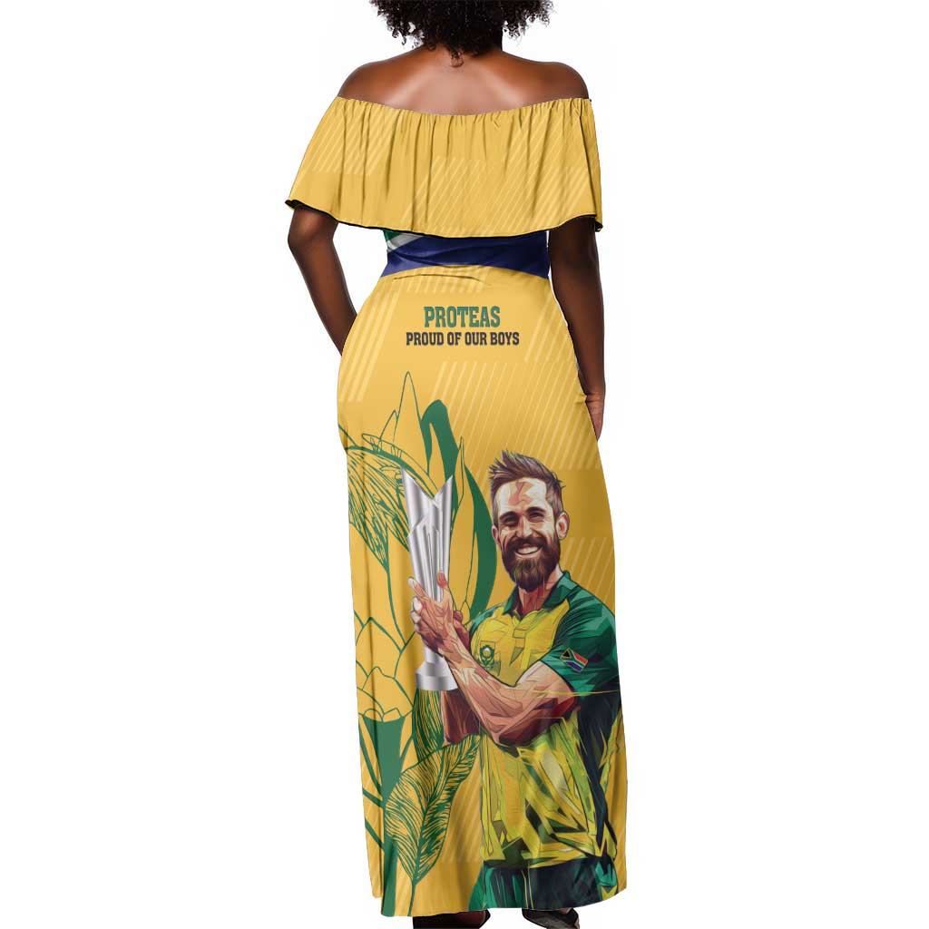South Africa Cricket Off Shoulder Maxi Dress 1st Champions World Cup Proud Of Our Boys