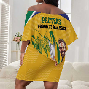 South Africa Cricket Off Shoulder Short Dress 1st Champions World Cup Proud Of Our Boys LT14