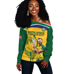 South Africa Cricket Off Shoulder Sweater 1st Champions World Cup Proud Of Our Boys