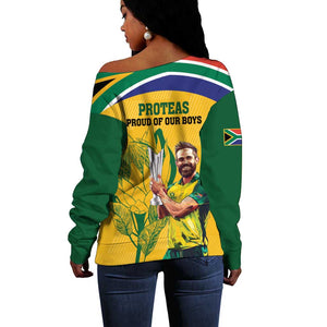 South Africa Cricket Off Shoulder Sweater 1st Champions World Cup Proud Of Our Boys