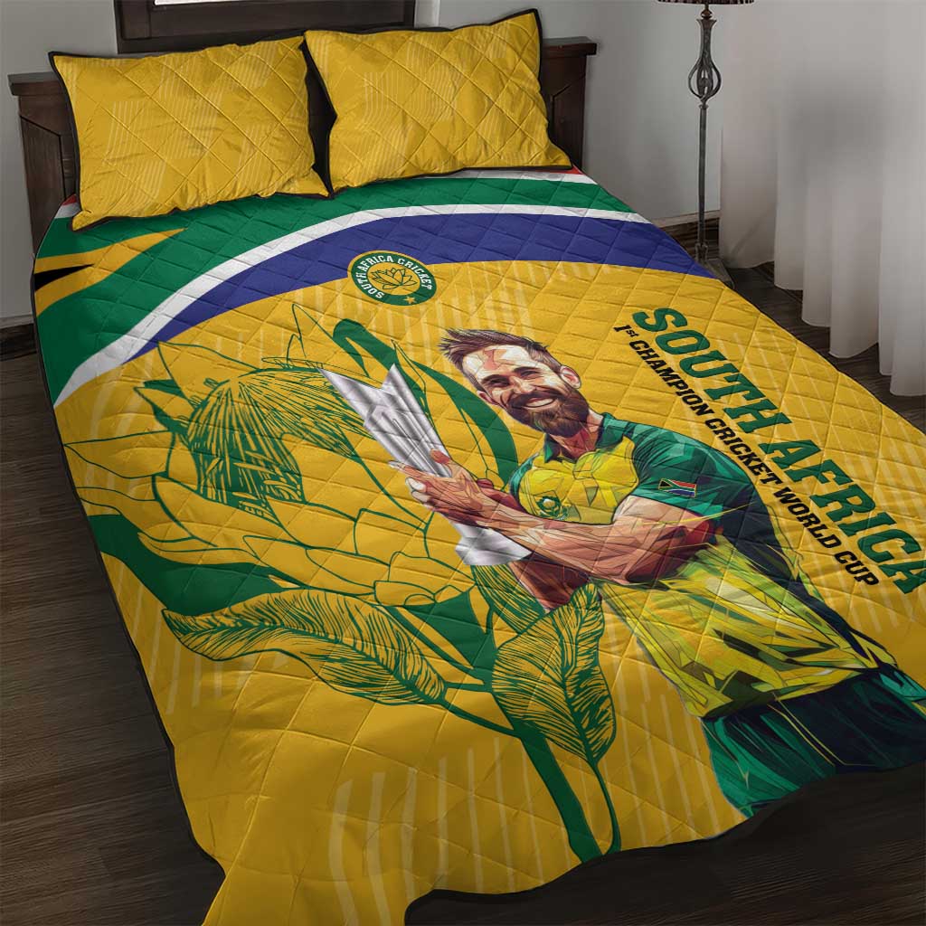 South Africa Cricket Quilt Bed Set 1st Champions World Cup Proud Of Our Boys