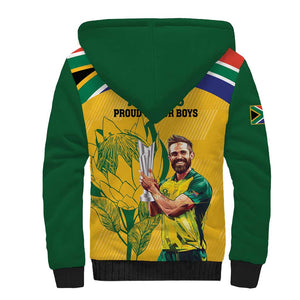 South Africa Cricket Sherpa Hoodie 1st Champions World Cup Proud Of Our Boys