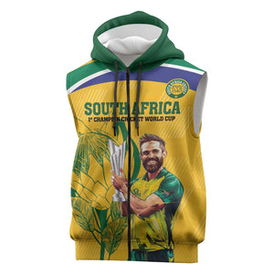 South Africa Cricket Sleeveless Zip Hoodie 1st Champions World Cup Proud Of Our Boys - African Pride
