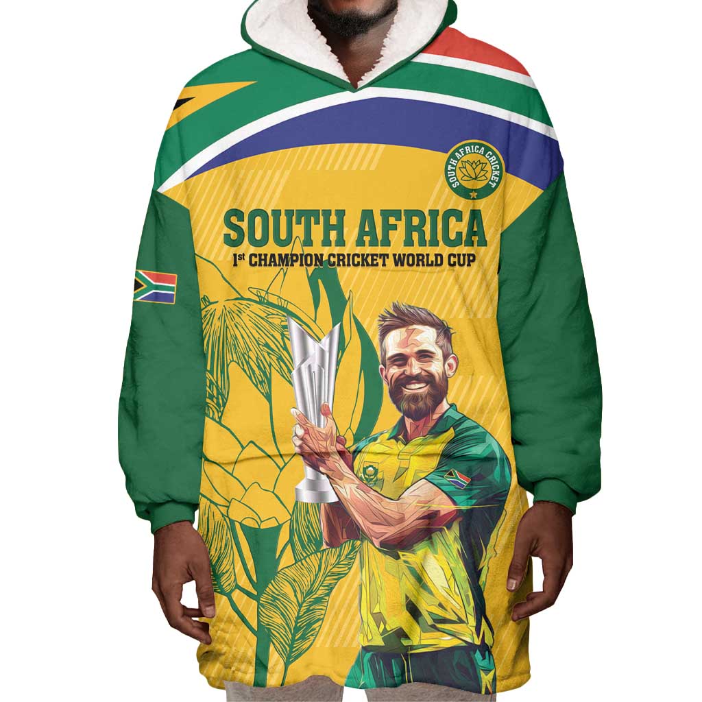 South Africa Cricket Wearable Blanket Hoodie 1st Champions World Cup Proud Of Our Boys