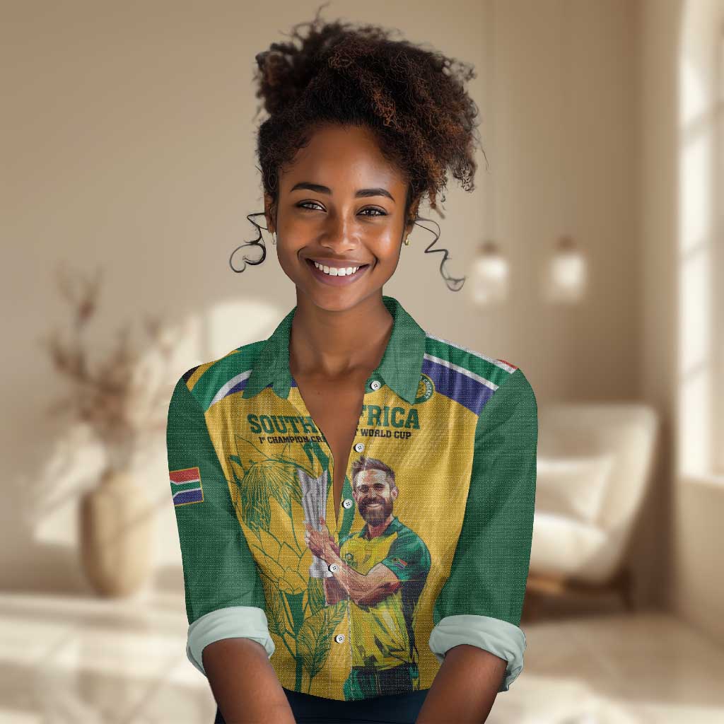 South Africa Cricket Women Casual Shirt 1st Champions World Cup Proud Of Our Boys LT14