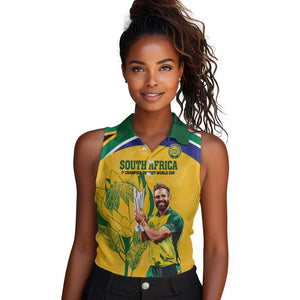 South Africa Cricket Women Sleeveless Polo Shirt 1st Champions World Cup Proud Of Our Boys