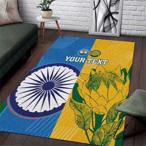 Custom India And South Africa Cricket Area Rug 2024 Together Dynamic Version