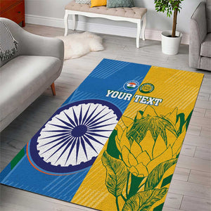 Custom India And South Africa Cricket Area Rug 2024 Together Dynamic Version