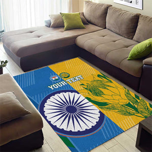 Custom India And South Africa Cricket Area Rug 2024 Together Dynamic Version