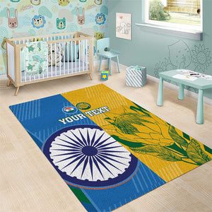 Custom India And South Africa Cricket Area Rug 2024 Together Dynamic Version