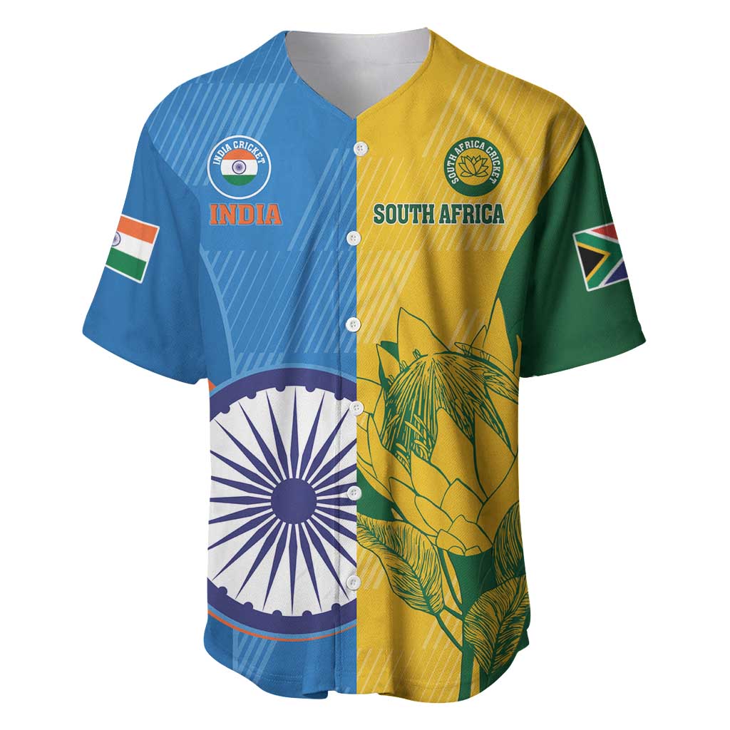 Custom India And South Africa Cricket Baseball Jersey 2024 Together Dynamic Version